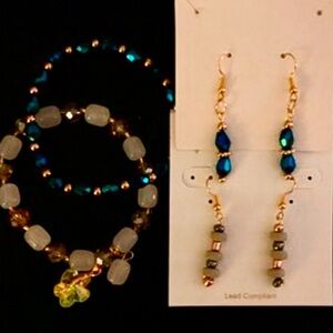 Elegant 4Pc jewelry sets Earrings+Bracelet Jewelry Set NWT beautiful